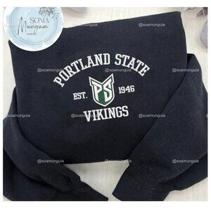 Portland State Vikings Embroidered Sweatshirt | NCAA Team Crewneck Hoodie